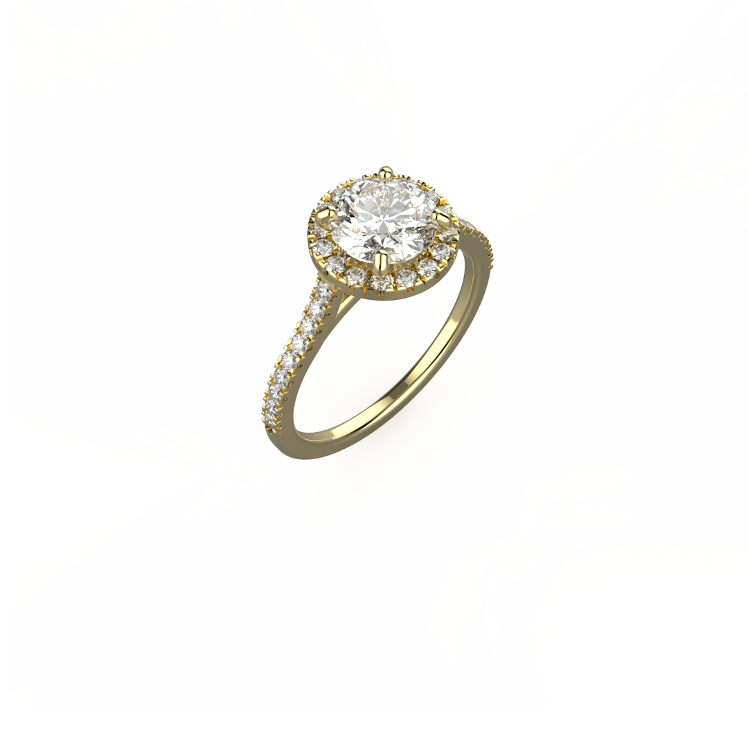 Aria Halo Side Stone Engagement Ring Bridal Jewellery EverJade