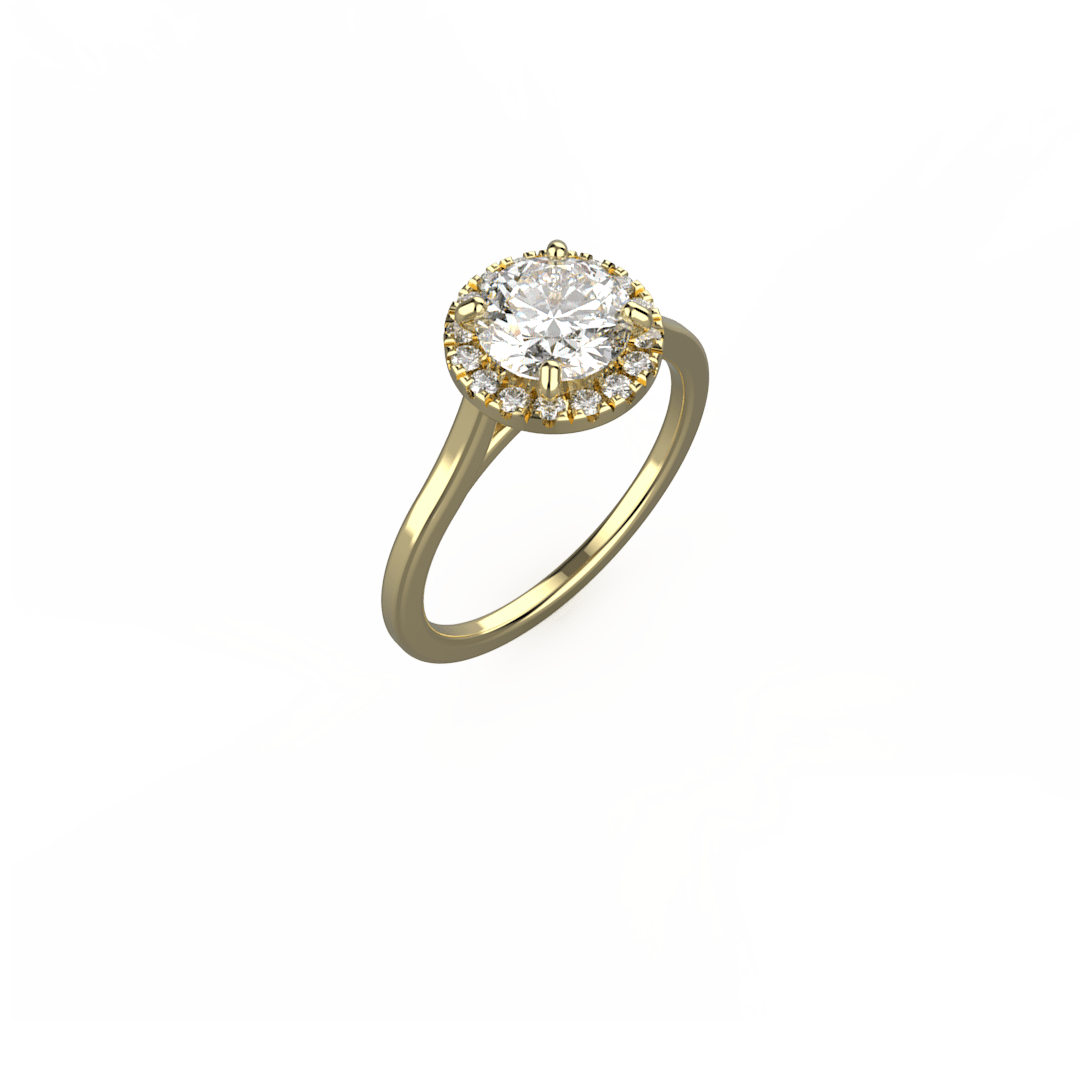 Aria halo Plain Band Engagement Ring Bridal Jewellery EverJade