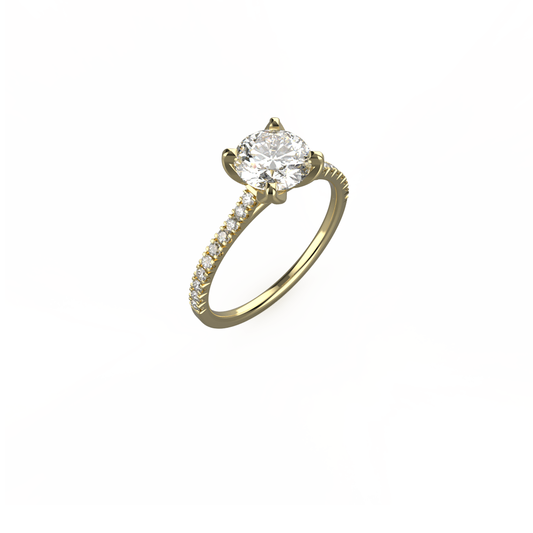 Olivia Petal Side Stone Engagement Ring Bridal Jewellery EverJade