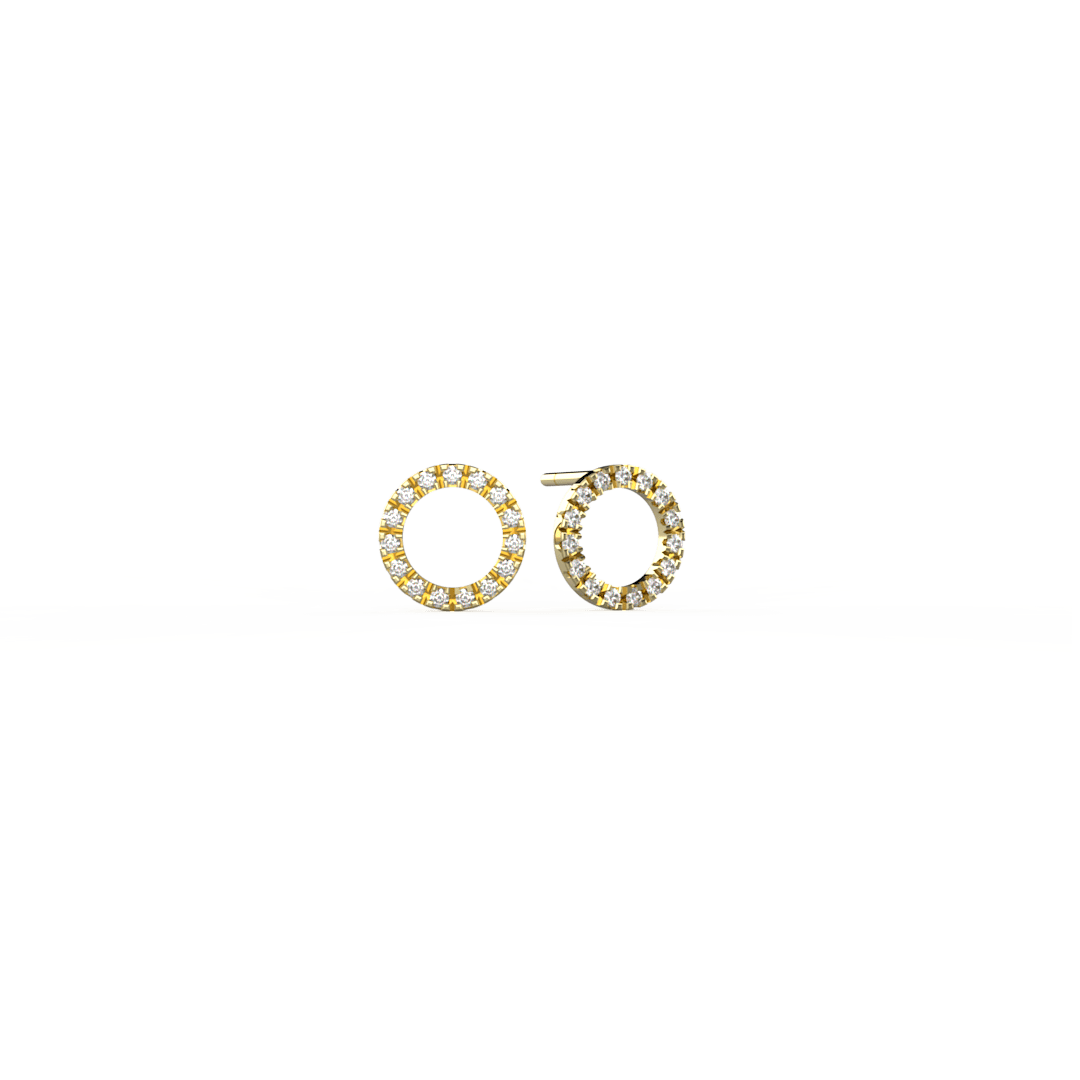 9ct Gold Diamond Halo Stud Earrings - 0.3ct (TCW)