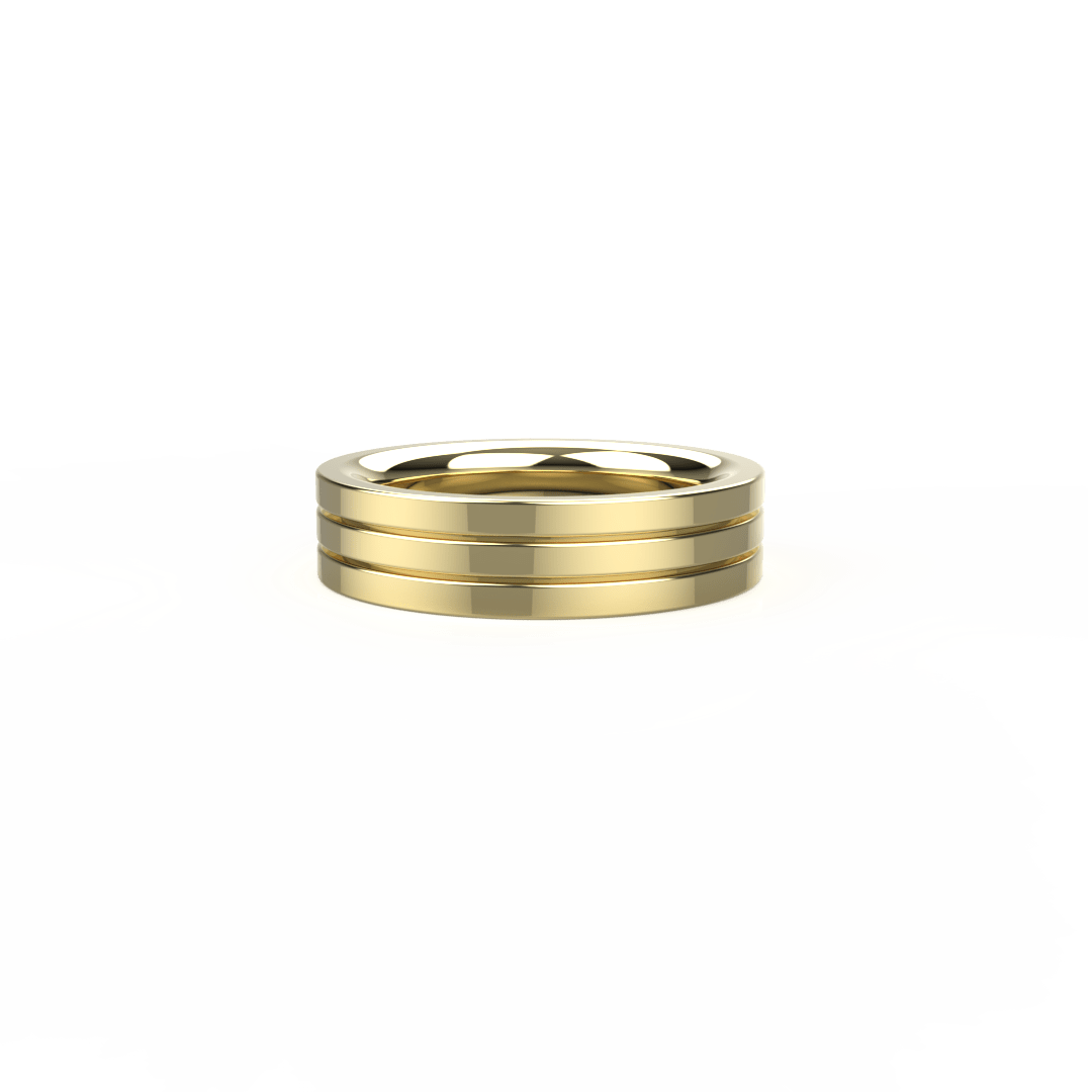Triple Square Edge Men's Band - 6mm
