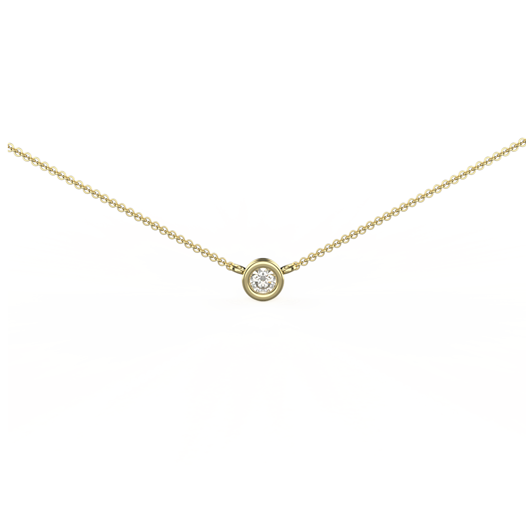 Diamond Tube Pendant - 0.3ct