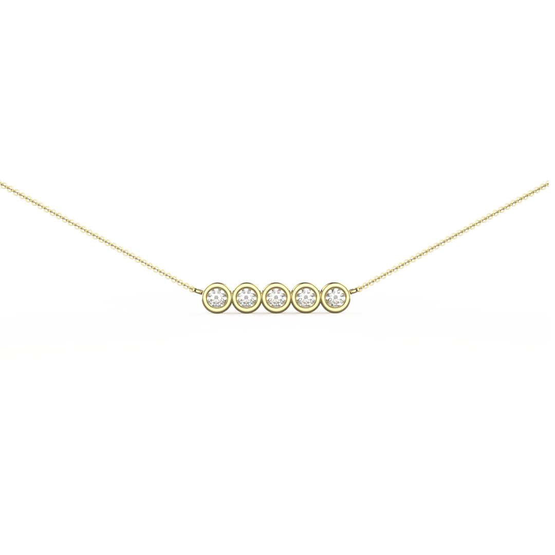 Five Stone Diamond Tube Pendant - 1.5ct