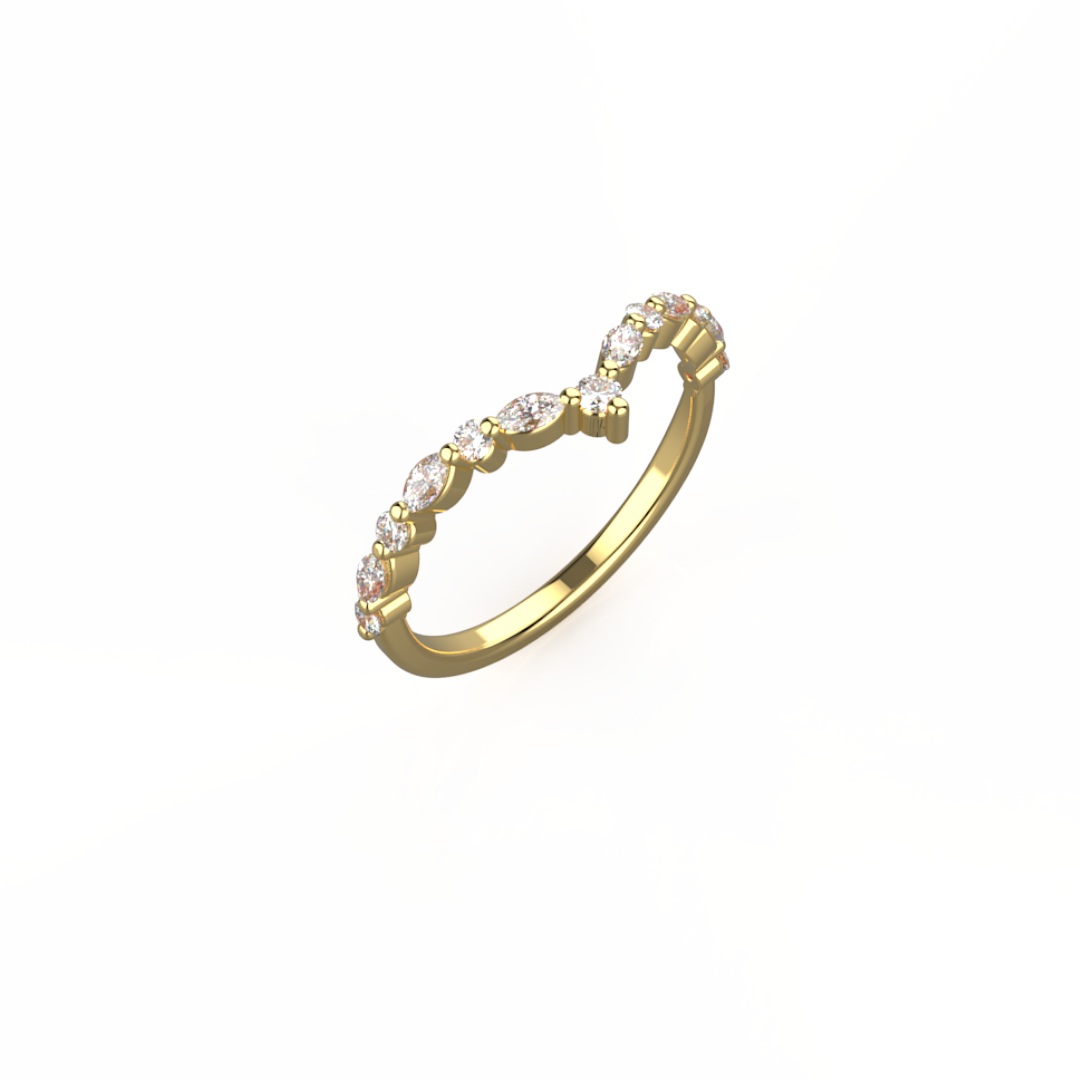 Marquise and Round Wishbone Eternity Band