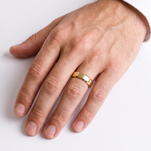 EverJade Jewellery Bevel Edge Mens Wedding Band Gold Silver Brushed Polished Cape Town South Africa