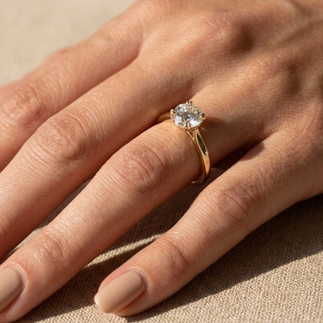 Avery Solitaire Engagement Ring Bridal Bespoke Jewellery EverJade Cape Town Diamond Gold Silver Moissanite