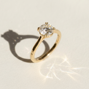 Avery Solitaire Engagement Ring Bridal Bespoke Jewellery EverJade Cape Town Diamond Gold Silver Moissanite