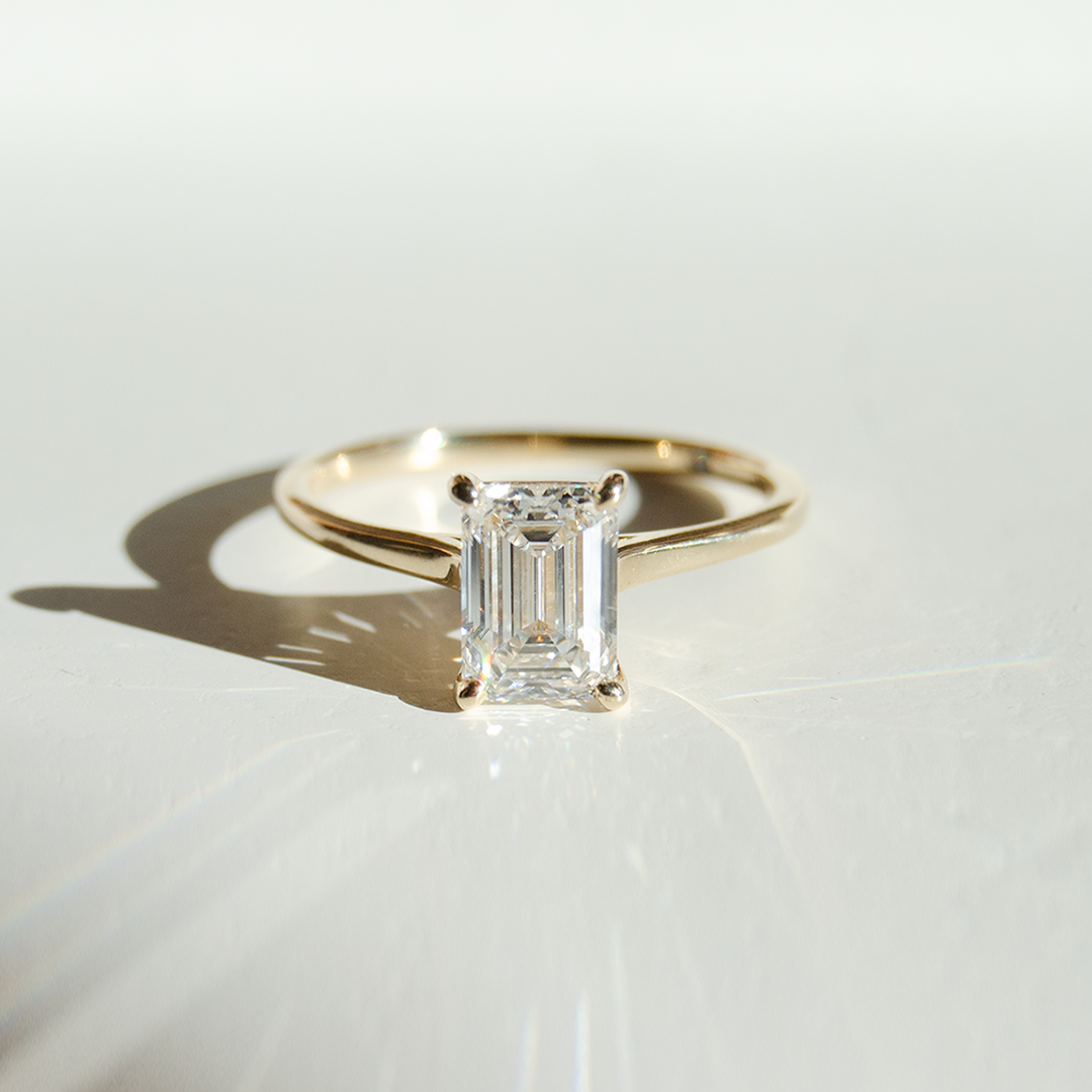 Florence Emerald Solitaire Engagement Ring