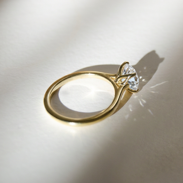 EverJade Jewellery Petal solitaire Engagement ring gold silver diamond moissanite Cape Town South Africa