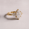 The Quinn YG 02 Marquise Cluster Trilogy Engagement ring silver moissanite gold diamonds Cape Town South Africa
