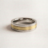 EverJade Jewellery Two Tone Mens Wedding Band Square edge Gold Silver