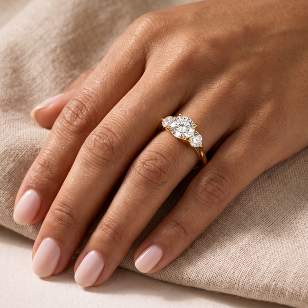 EverJade Jewellery Trilogy Engagement ring round silver gold diamonds moissanite Cape Town South Africa