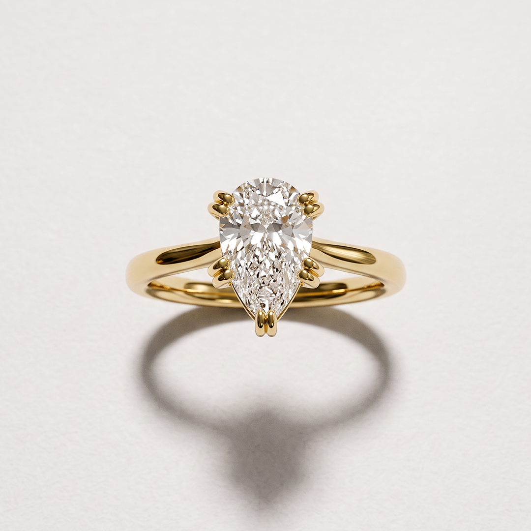 Celine Pear Solitaire EverJade Jewellery Engagement Ring Cape Town South Africa Diamond Moissanite Gold Silver