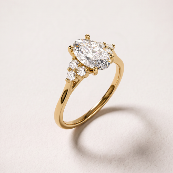 Esme Oval Cluster Trilogy halo Gold Silver EverJade Jewellery South Africa Cape Town