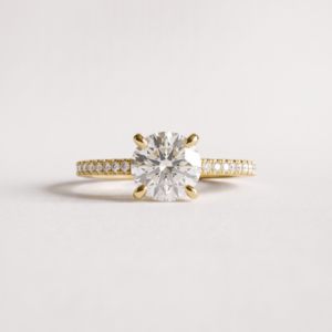 Round side stone Sienna Engagement Ring Moissanite Diamond Gold Silver EverJade Jewellery Cape Town South Africa