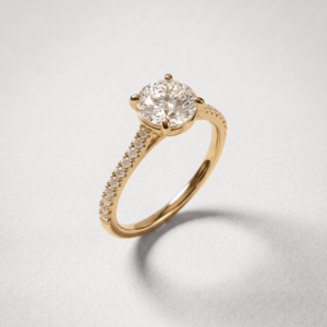 Round side stone Sienna Engagement Ring Moissanite Diamond Gold Silver EverJade Jewellery Cape Town South Africa